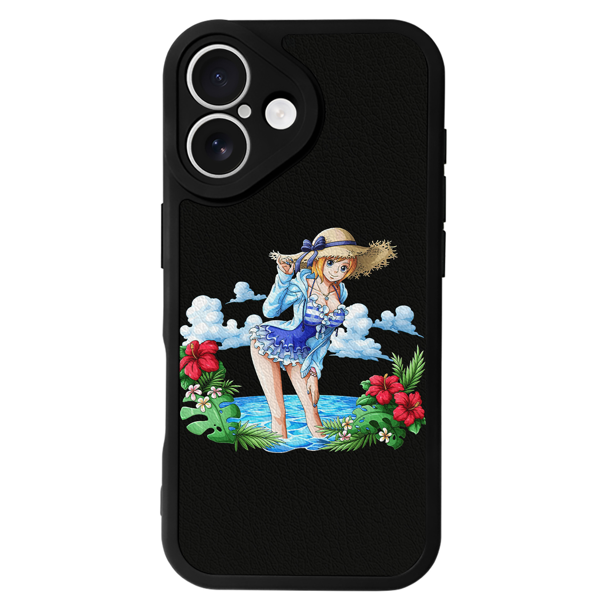 （画像用） ワンピース ナミ ONE PIECE Nami 【iPhone 16シリーズ対応】シリコンスマホケース（レザー調） 材質：シリコン